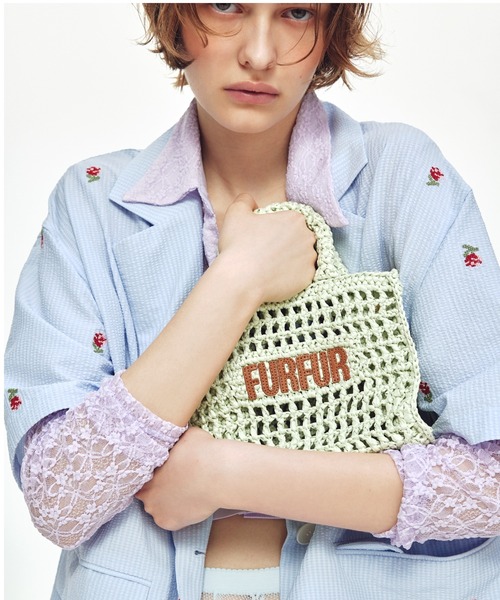 FURFUR（ファーファー）の「ウエストロゴレースシャツ（シャツ/ブラウス・レディース・ラベンダー/ホワイト/ブラック・FREE）」の6枚目の写真