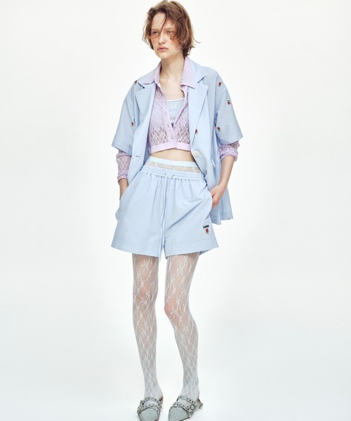 FURFUR（ファーファー）の「ウエストロゴレースシャツ（シャツ/ブラウス・レディース・ラベンダー/ホワイト/ブラック・FREE）」の7枚目の写真