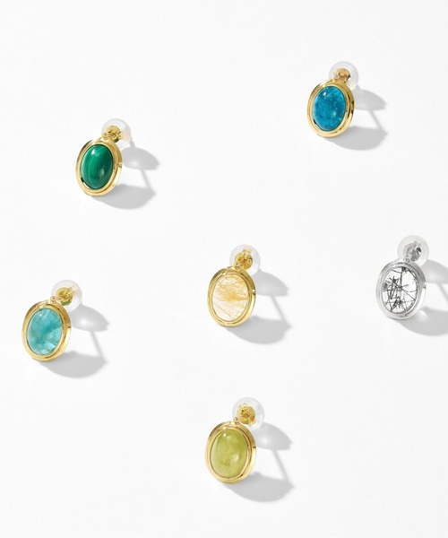 Jewel closet by L&Co.(ジュエルクローゼットバイエルアンドコー)の「K10 カラーストーン ピアス(ピアス(両耳用)・レディース・モスグリーン・FREE)」の8枚目の写真