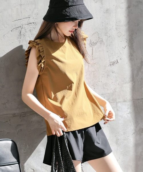 TeddyShop（テディショップ）の「【UVカット率 99％以上】レディース水着 バックリボンフリルトップス+ダブルストラップビキニ+ショートパンツ 4点セット [大きいサイズ有]（水着・レディース・グレー/ホワイト/ベージュ/ブラウン・M/S/L/LL）」の21枚目の写真