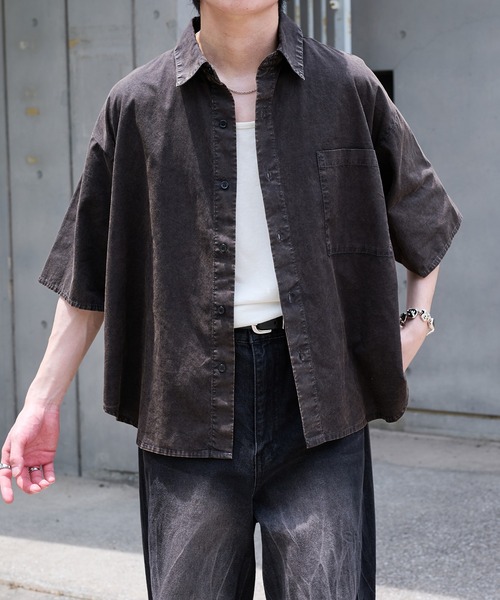 ケミカルウォッシュルーズ半袖シャツ（シャツ/ブラウス）｜epnok