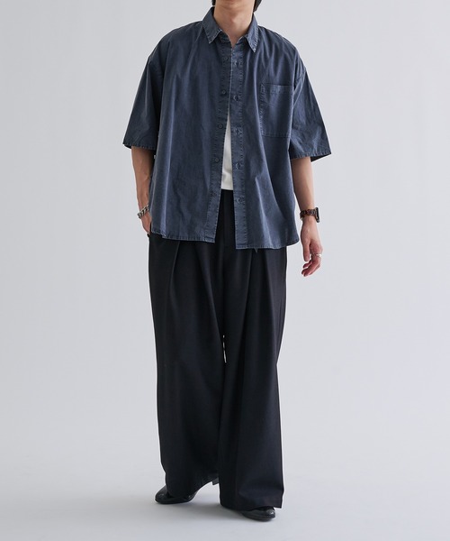 NOKO OHNO/半袖プリーツブラウス/40/ポリエステル/ORN/無地/310124-OR H567 美品 M 40 ノコオーノ プリーツ JKT アウター レディース