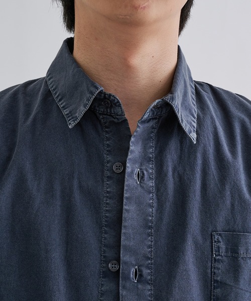 epnok（エプノック）の「ケミカルウォッシュルーズ半袖シャツ（シャツ/ブラウス・メンズ・インディゴブルー/ブラック・SMALL/MEDIUM/LARGE）」の7枚目の写真