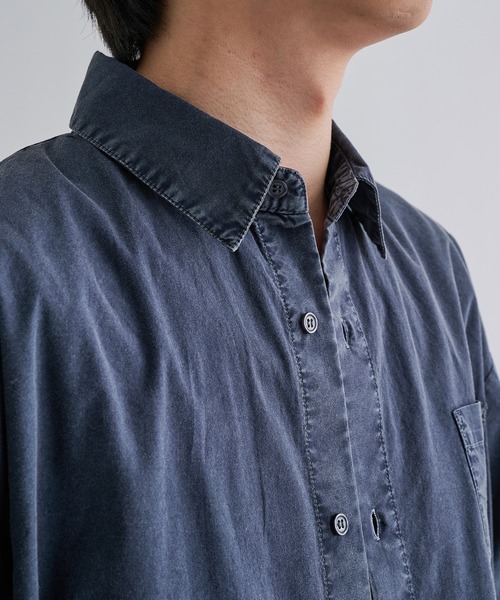 epnok（エプノック）の「ケミカルウォッシュルーズ半袖シャツ（シャツ/ブラウス・メンズ・インディゴブルー/ブラック・SMALL/MEDIUM/LARGE）」の8枚目の写真