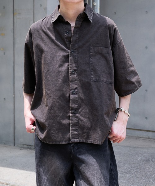 epnok（エプノック）の「ケミカルウォッシュルーズ半袖シャツ（シャツ/ブラウス・メンズ・インディゴブルー/ブラック・SMALL/MEDIUM/LARGE）」の13枚目の写真