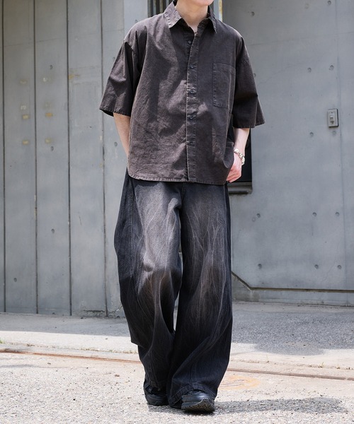 epnok（エプノック）の「ケミカルウォッシュルーズ半袖シャツ（シャツ/ブラウス・メンズ・インディゴブルー/ブラック・SMALL/MEDIUM/LARGE）」の17枚目の写真