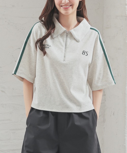 ハーフジップゆるトップス（スウェット）｜Honeys（ハニーズ）の