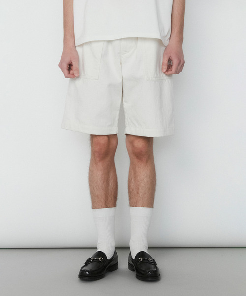 VICTIM(ヴィクティム)の「VICTIM ヴィクティム / DENIM EASY SHORTS セットアップデニムイージーショーツ ショートパンツ / VTM-25-P-006(その他パンツ・メンズ・ブルー/オフホワイト・2)」の1枚目の写真