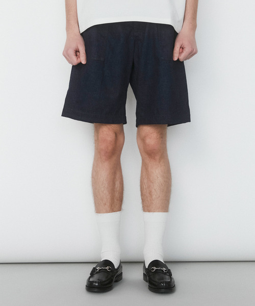 VICTIM(ヴィクティム)の「VICTIM ヴィクティム / DENIM EASY SHORTS セットアップデニムイージーショーツ ショートパンツ / VTM-25-P-006(その他パンツ・メンズ・ブルー/オフホワイト・2)」の3枚目の写真