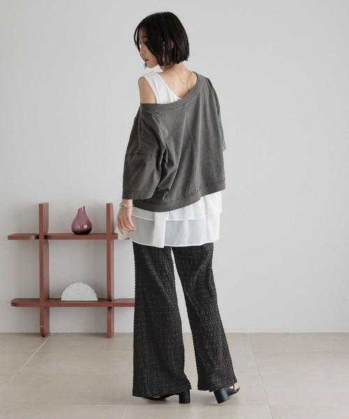 LOWRYS FARM（ローリーズファーム）の「ミニシャーリングフレアパンツ 451869（その他パンツ・レディース・ブラック/ブラウン/アイボリー・FREE）」の6枚目の写真