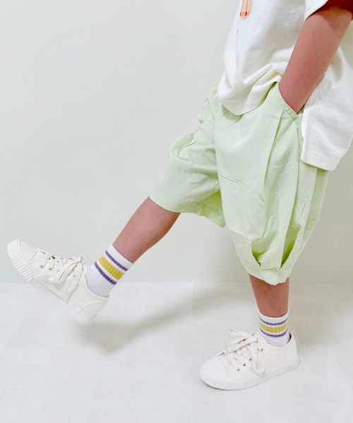 BREEZE(ブリーズ)の「【接触冷感/ジュニア対応】サマーエール シャーベットパンツ(その他パンツ・キッズ・ミント/サックスブルー/ライム/ピンク/ライトグレー・140/130/120/110/100/90/80/150)」の2枚目の写真