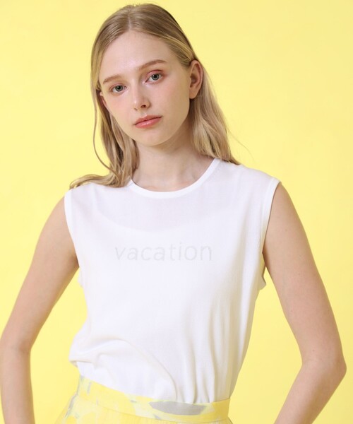 ANAYI（アナイ）の「VACATION ロゴ プルオーバー（ニット/セーター・レディース・ネイビー/オフホワイト/ピンク・38/36）」の2枚目の写真