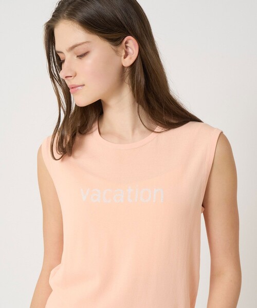 ANAYI（アナイ）の「VACATION ロゴ プルオーバー（ニット/セーター・レディース・ネイビー/オフホワイト/ピンク・38/36）」の7枚目の写真