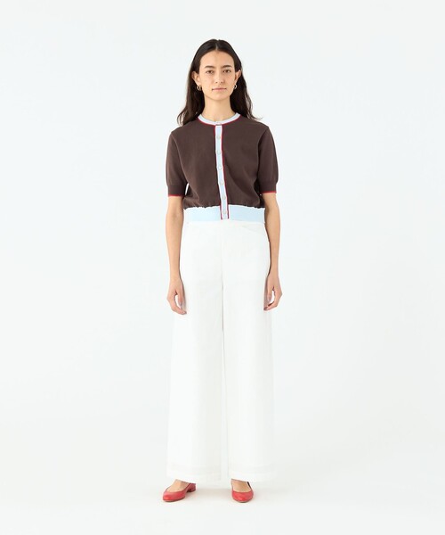 MACPHEE(マカフィー)の「ドライコットン ハーフスリーブカーディガン(カーディガン/ボレロ・レディース・ライトブルー/ダークブラウン/ブルー系その他/ネイビー・S)」の13枚目の写真