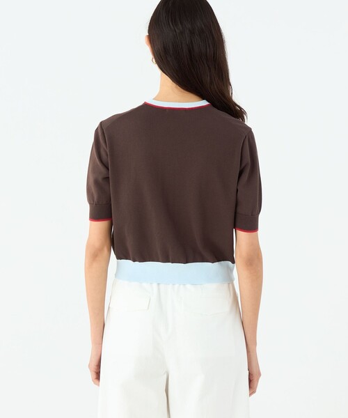 MACPHEE(マカフィー)の「ドライコットン ハーフスリーブカーディガン(カーディガン/ボレロ・レディース・ライトブルー/ダークブラウン/ブルー系その他/ネイビー・S)」の16枚目の写真