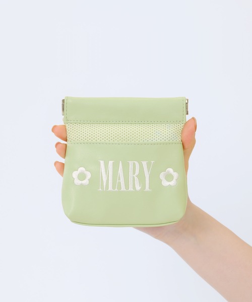2-5日着 MARY QUANT メッシュMARYロゴ刺繍 バネクチポーチ MARY QUANT ONLINE SHOP｜マリークヮントオンラインショップ