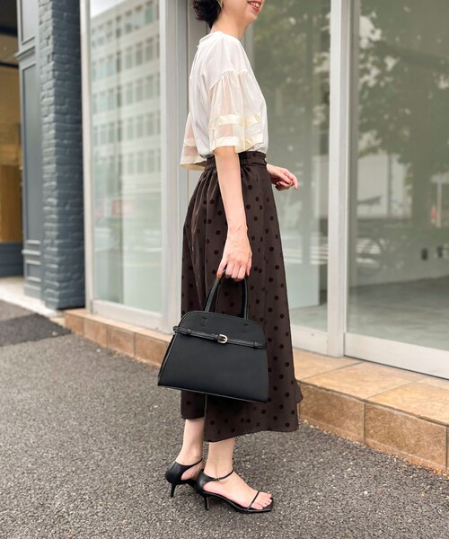 MICO COULIER（ミコクリエ）の「カットジョーゼット袖レースブラウス（Tシャツ/カットソー・レディース・ブラック/キナリ・38）」の15枚目の写真