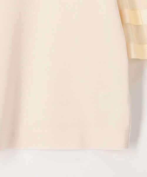 MICO COULIER（ミコクリエ）の「カットジョーゼット袖レースブラウス（Tシャツ/カットソー・レディース・ブラック/キナリ・38）」の10枚目の写真