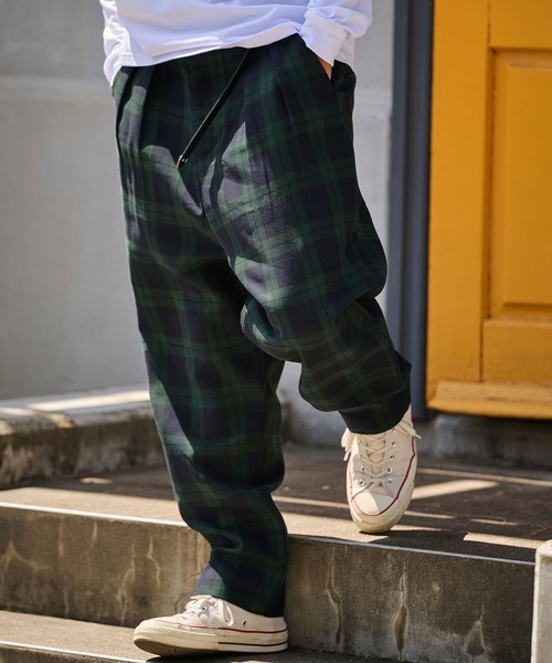 mp13720- Routine Plaid Pattern Pants チェック柄パンツ