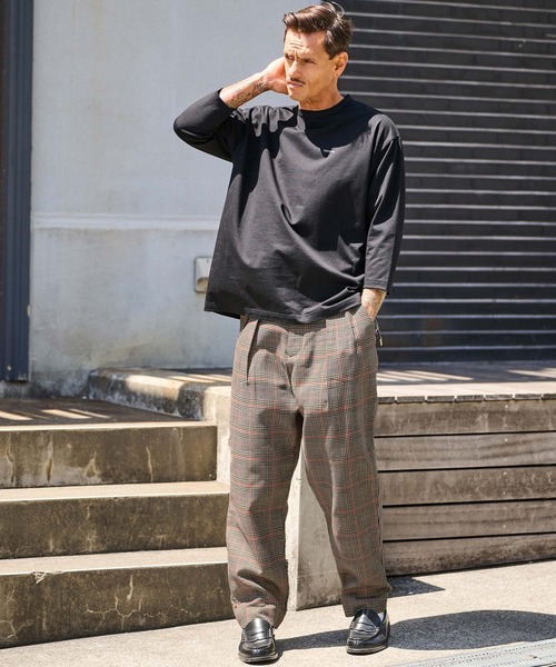 タイムセール！エルメス★ブラウン チェック柄 スラックス mp13720- Routine Plaid Pattern Pants チェック柄パンツ