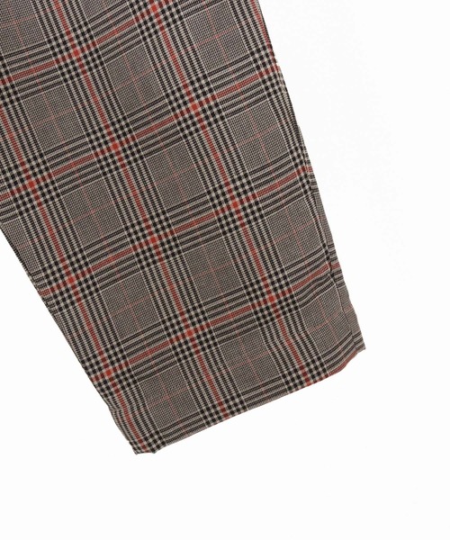 最終値下げ　未使用　UNTITLED タータンチェックパンツ　サイズ3 NO ID セパレートZIPワイドトラウザーズ 美品 赤チェック レッド