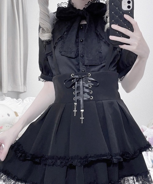 MA*RS（アメーバーマーズ）の「リボンレースボレロブラウス（シャツ/ブラウス・レディース・ブラック/ホワイト・FREE）」の2枚目の写真