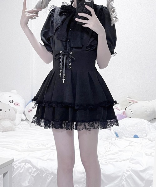 MA*RS（アメーバーマーズ）の「リボンレースボレロブラウス（シャツ/ブラウス・レディース・ブラック/ホワイト・FREE）」の6枚目の写真