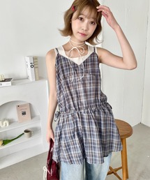 maison raview チェックリボンキャミソール MAISONRAVIEW チェックリボンキャミソール - メルカリ