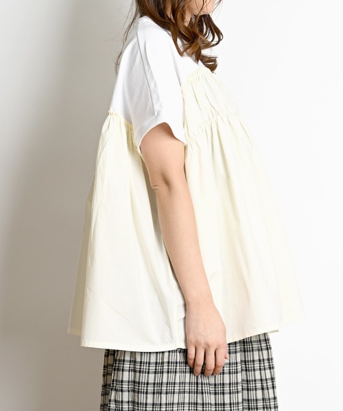 MARAI(マーライ)の「ビスチェ風半袖カットソー(Tシャツ/カットソー・レディース・ブルー/ホワイト/ブラック/ベージュ・FREE)」の8枚目の写真