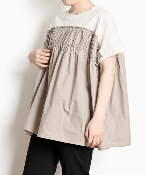 MARAI(マーライ)の「ビスチェ風半袖カットソー(Tシャツ/カットソー・レディース・ブルー/ホワイト/ブラック/ベージュ・FREE)」の15枚目の写真