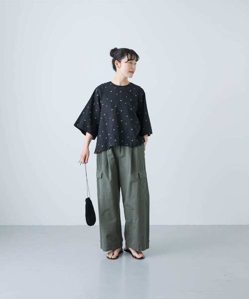 セール】小花刺繍フレアブラウス（シャツ/ブラウス）｜かぐれ