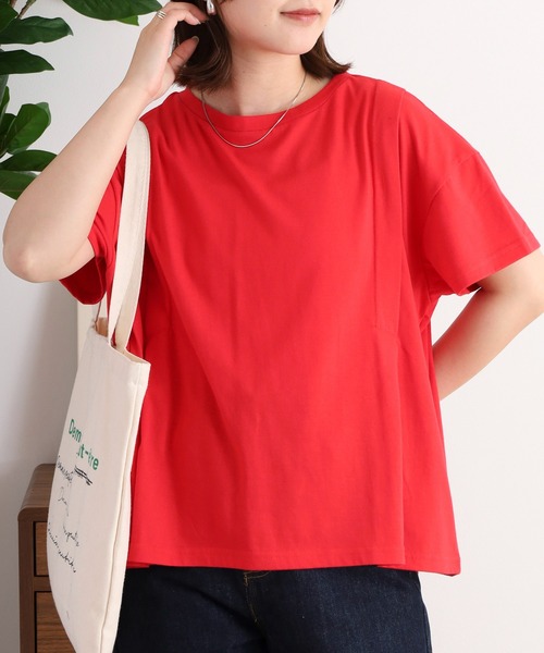 アミティエ amitie サークルレースコットンプルオーバー 洗える 日本製 レディース 綿 プルオーバー ブラウス トップス tシャツ カットソー コットン 春夏秋 10007169.jpg