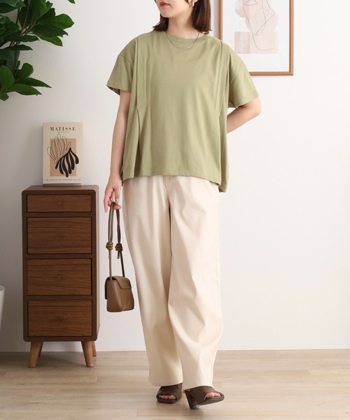 セール】amitie アミティエﾌﾟﾙｵｰﾊﾞｰ ﾀｯｸﾚｰｽ（Tシャツ/カットソー