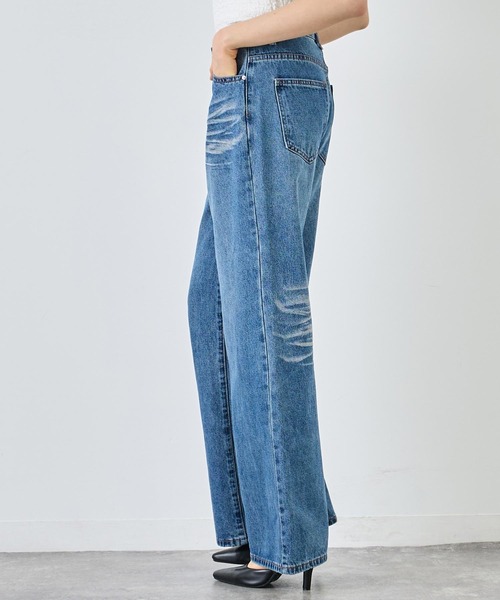 ANAP(アナップ)の「ウォッシュ 加工 デニム ワイド パンツ(デニムパンツ・レディース・ブルー/ライトブルー・S/M)」の10枚目の写真