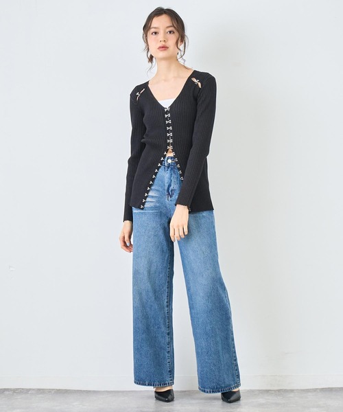ANAP(アナップ)の「ウォッシュ 加工 デニム ワイド パンツ(デニムパンツ・レディース・ブルー/ライトブルー・S/M)」の16枚目の写真