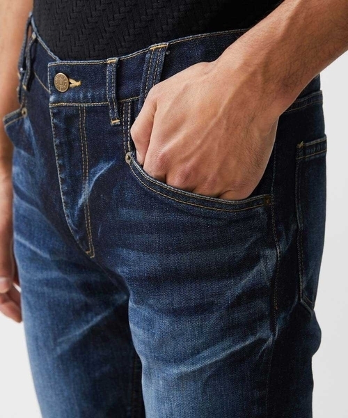 MICHEL KLEIN HOMME   （ミッシェルクランオム）の「《日本製》ブルーオーシャンデニムパンツ（デニムパンツ・メンズ・ネイビー・MEDIUM/LARGE/X-LARGE）」の4枚目の写真