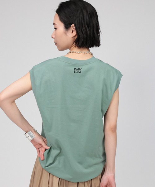 BABYLONE(バビロン)の「PLAYFUL ノースリTEE(タンクトップ・レディース・チャコール/ホワイト/ライム・フリー)」の17枚目の写真