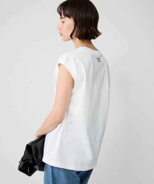 BABYLONE(バビロン)の「PLAYFUL ノースリTEE(タンクトップ・レディース・チャコール/ホワイト/ライム・フリー)」の9枚目の写真