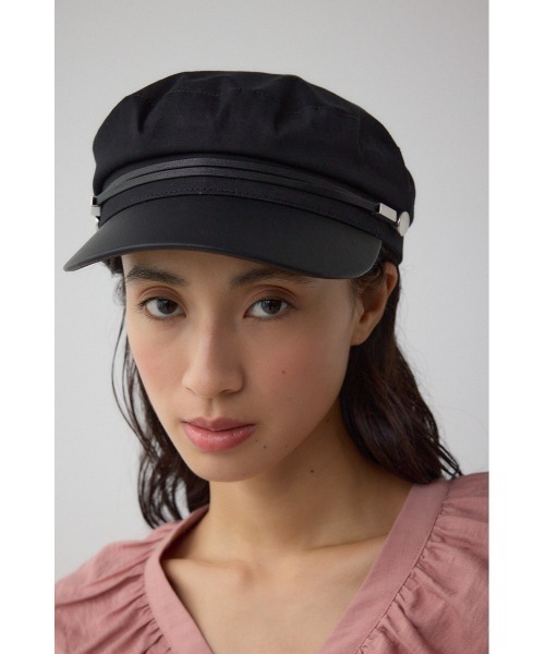 AZUL by moussy（アズールバイマウジー）の「フェイクレザーナローロープツイルキャスケット（キャスケット・レディース・ブラック/ベージュ・FREE）」の3枚目の写真