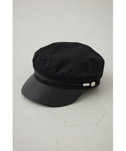 AZUL by moussy（アズールバイマウジー）の「フェイクレザーナローロープツイルキャスケット（キャスケット・レディース・ブラック/ベージュ・FREE）」の4枚目の写真