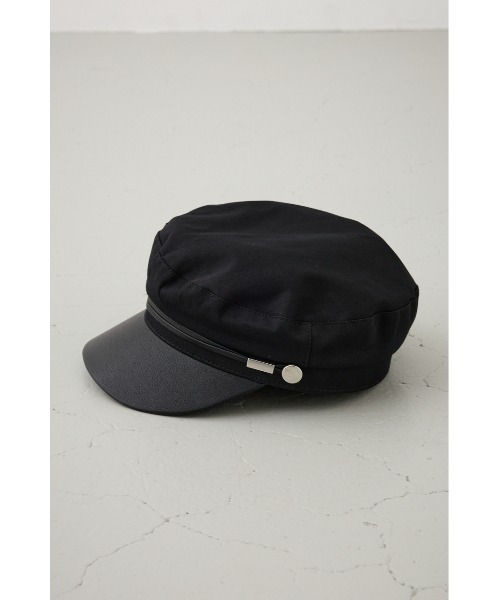 AZUL by moussy（アズールバイマウジー）の「フェイクレザーナローロープツイルキャスケット（キャスケット・レディース・ブラック/ベージュ・FREE）」の5枚目の写真
