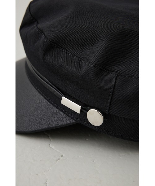 AZUL by moussy（アズールバイマウジー）の「フェイクレザーナローロープツイルキャスケット（キャスケット・レディース・ブラック/ベージュ・FREE）」の9枚目の写真