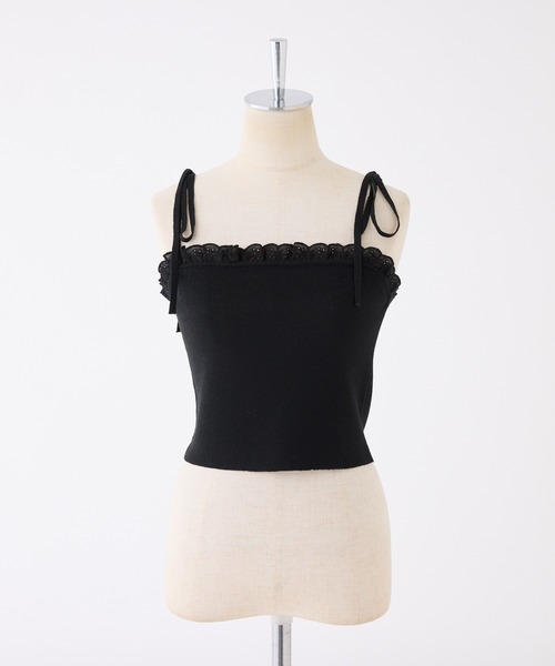 one after another NICE CLAUP（ワンアフターアナザーナイスクラップ）の「レースニットアンサンブル（アンサンブル・レディース・オフホワイト/ピンク/ブラック・FREE）」の15枚目の写真