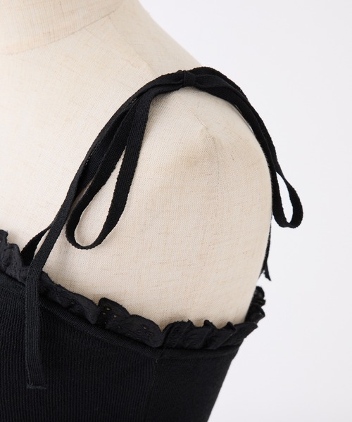 one after another NICE CLAUP（ワンアフターアナザーナイスクラップ）の「レースニットアンサンブル（アンサンブル・レディース・オフホワイト/ピンク/ブラック・FREE）」の16枚目の写真