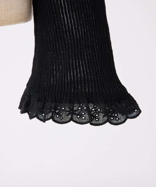 one after another NICE CLAUP（ワンアフターアナザーナイスクラップ）の「レースニットアンサンブル（アンサンブル・レディース・オフホワイト/ピンク/ブラック・FREE）」の13枚目の写真