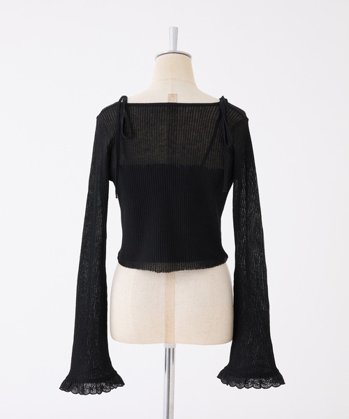 one after another NICE CLAUP（ワンアフターアナザーナイスクラップ）の「レースニットアンサンブル（アンサンブル・レディース・オフホワイト/ピンク/ブラック・FREE）」の10枚目の写真