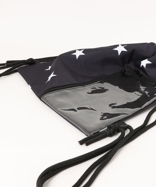 Port(ポート)の「【 Port / ポート 】 クリア ポケット付き デザイン ナップサック スター / ドット #(バックパック/リュック・レディース・ホワイト/ブラック/ホワイト系その他/ブラック系その他・FREE)」の6枚目の写真