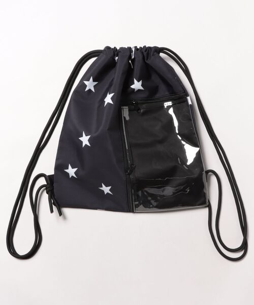 Port(ポート)の「【 Port / ポート 】 クリア ポケット付き デザイン ナップサック スター / ドット #(バックパック/リュック・レディース・ホワイト/ブラック/ホワイト系その他/ブラック系その他・FREE)」の11枚目の写真