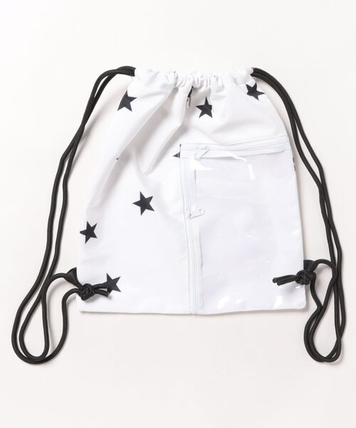 Port(ポート)の「【 Port / ポート 】 クリア ポケット付き デザイン ナップサック スター / ドット #(バックパック/リュック・レディース・ホワイト/ブラック/ホワイト系その他/ブラック系その他・FREE)」の12枚目の写真