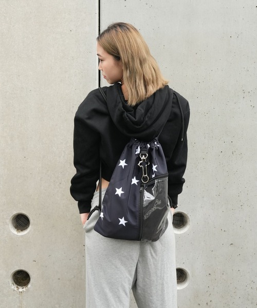 Port(ポート)の「【 Port / ポート 】 クリア ポケット付き デザイン ナップサック スター / ドット #(バックパック/リュック・レディース・ホワイト/ブラック/ホワイト系その他/ブラック系その他・FREE)」の17枚目の写真